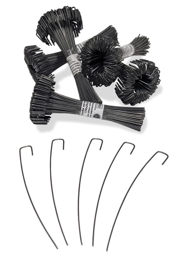 Скоби металеві для сітки від кротів 130х20х15 100 шт 3