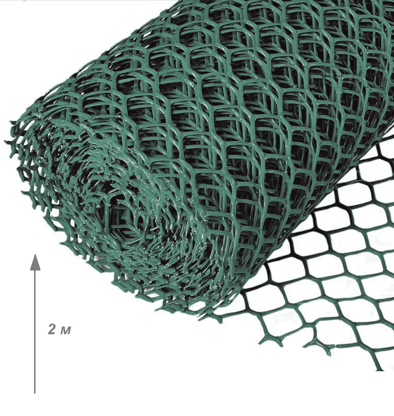 Сітка пластикова вольєрна 20х20мм/2,20мм 2,00м/10,00м
