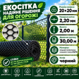 Сітка пластикова вольєрна чорна 20х20мм/2,20мм 2,00м/30,00м